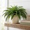 34" Artificial Boston Fern Bush — 49 Lifelike Silk Fronds, UV-Resistant Faux Greenery for Hanging Baskets, Front Porch, Farmhouse Shelf & Bathroom Decor | Floral Home